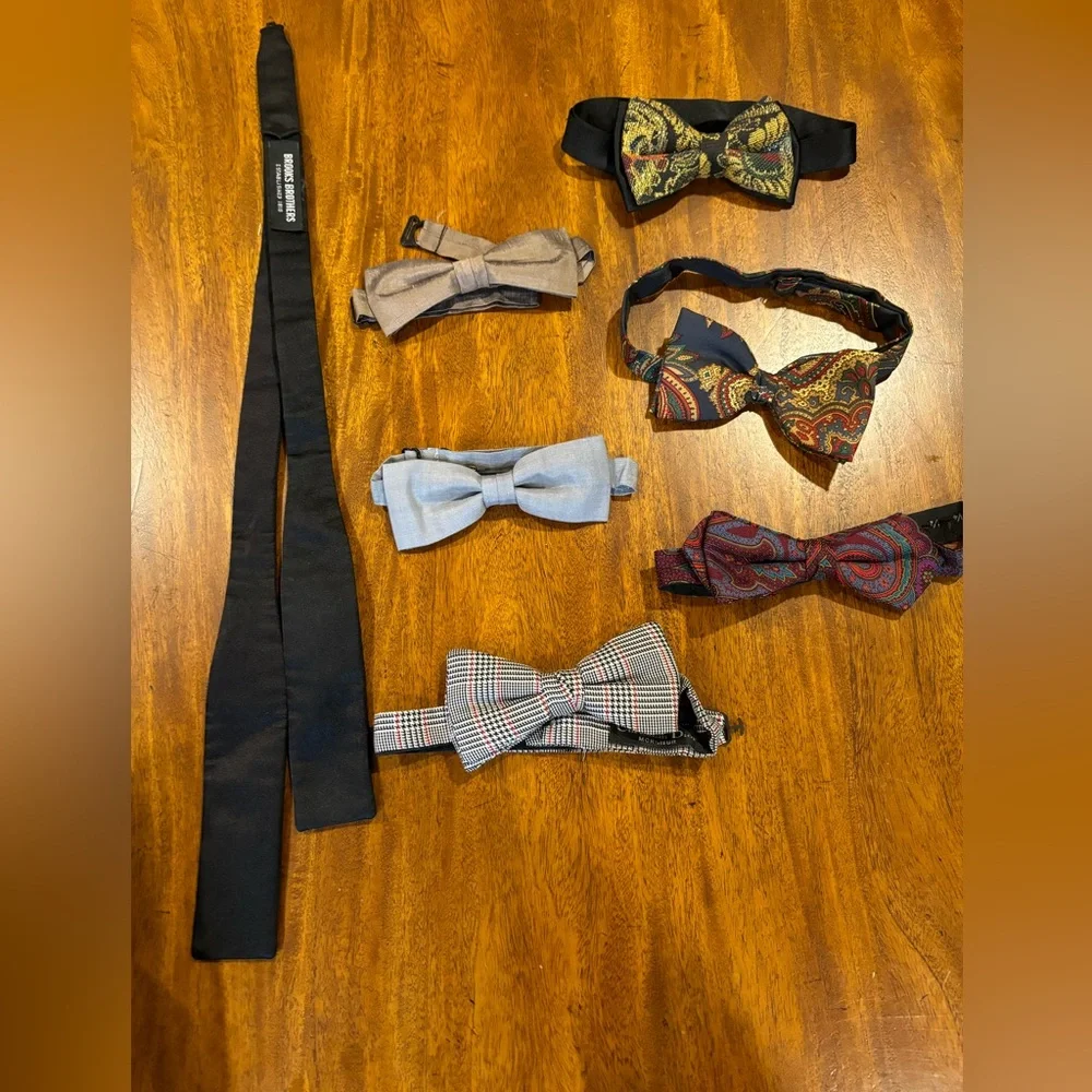 7- Vintage Silk Bow Ties from the 1960s to the 90’s! - Picture 2 of 6
